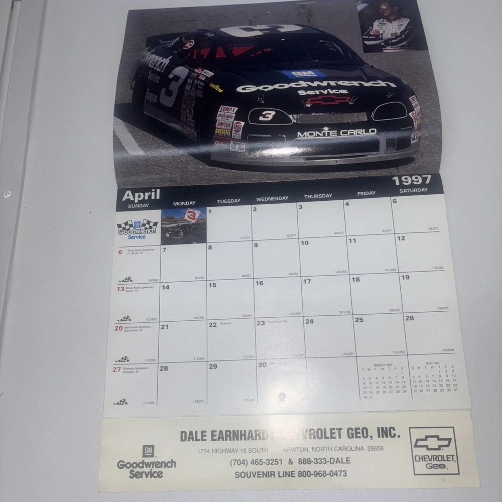 1997 GM Goodwrench Service Racing Calendar